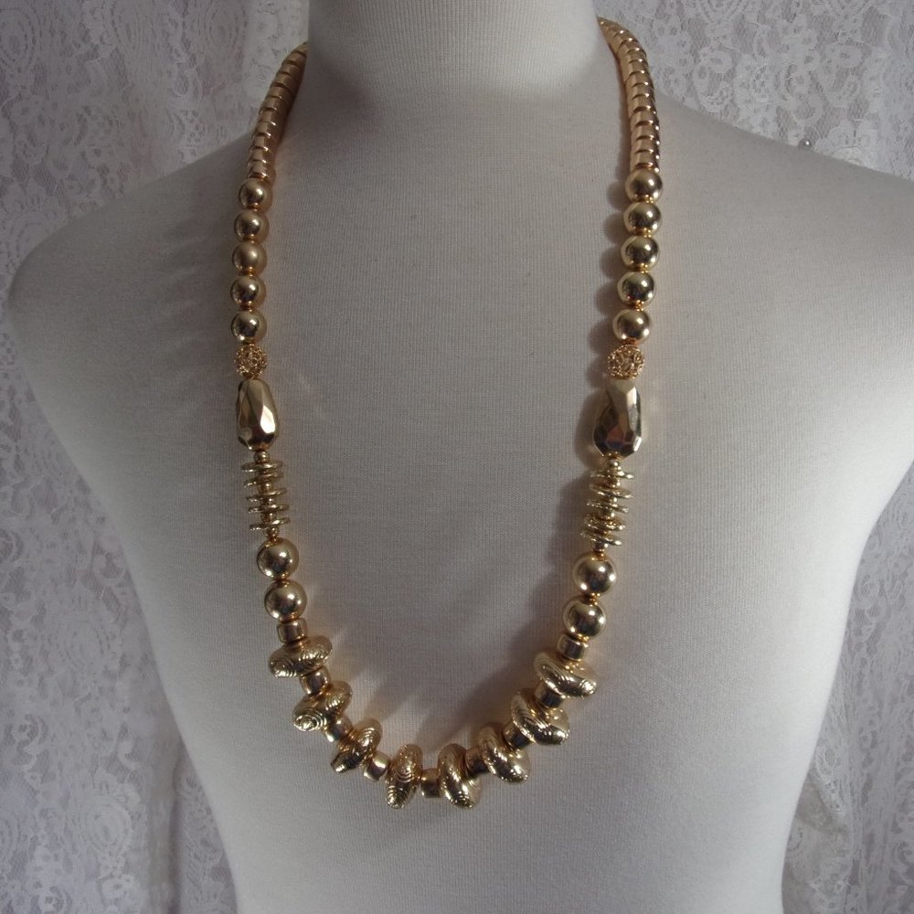 Peck & Peck Long Gold Necklace NWOT